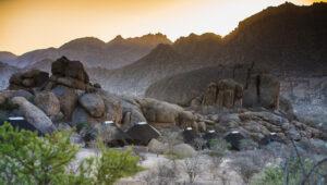 Ai Aiba Rock Painting Lodge at sunset