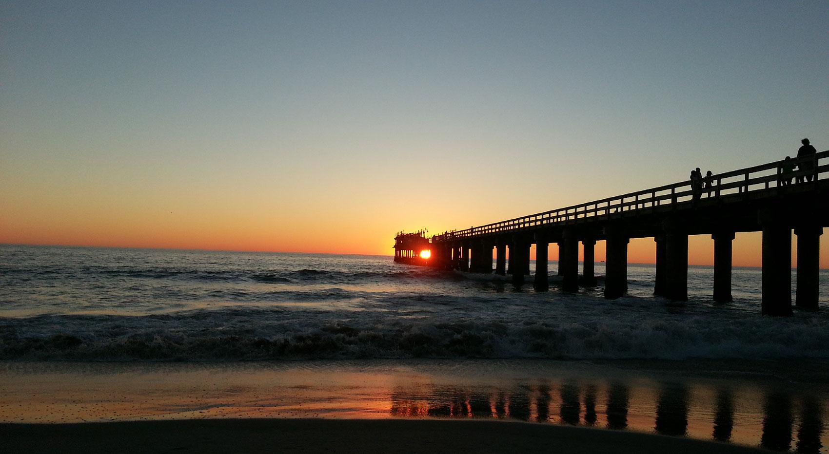 Swakopmund jetty Atlantic Ocean sunset