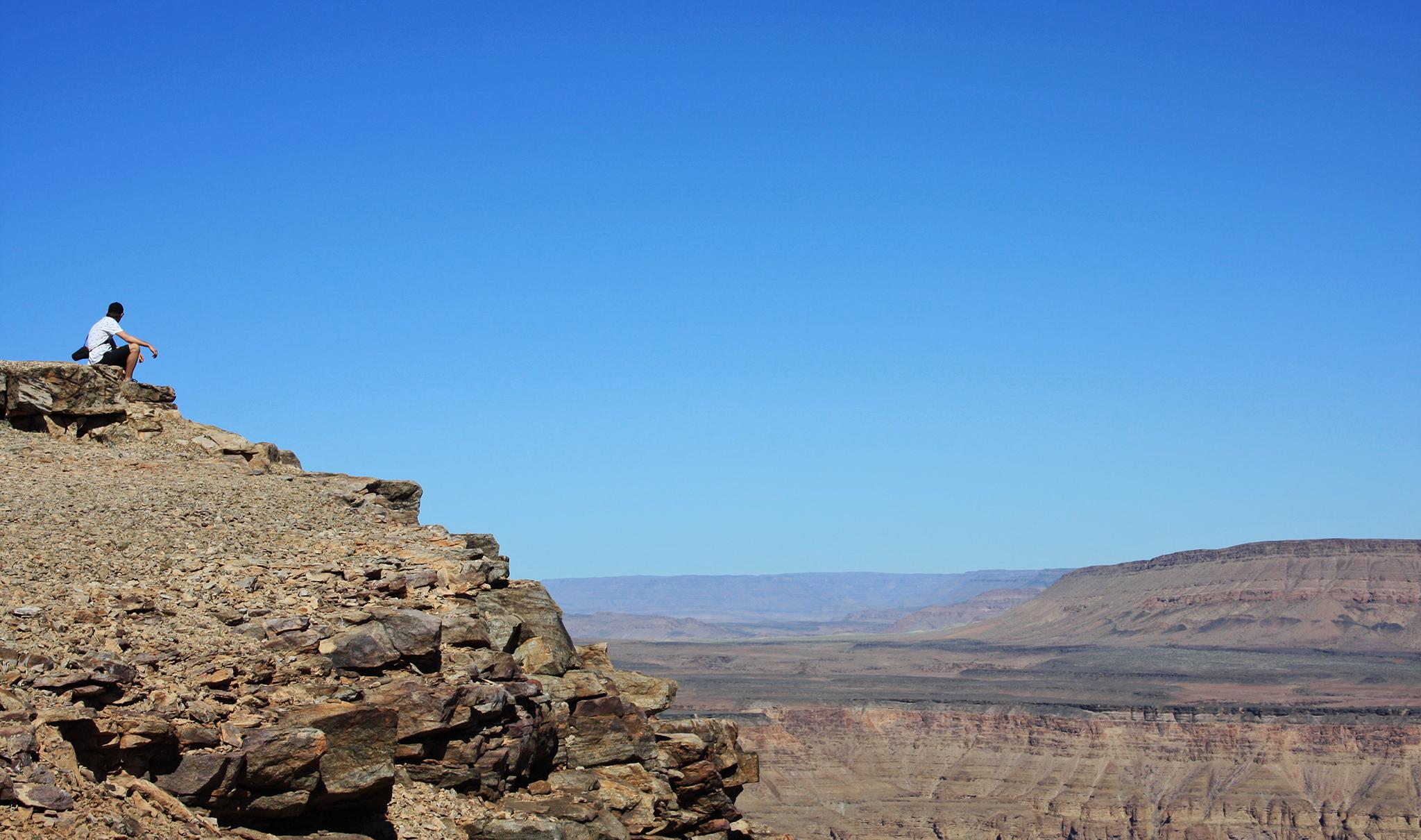 Man schaut über den Fish River Canyon in Namibia