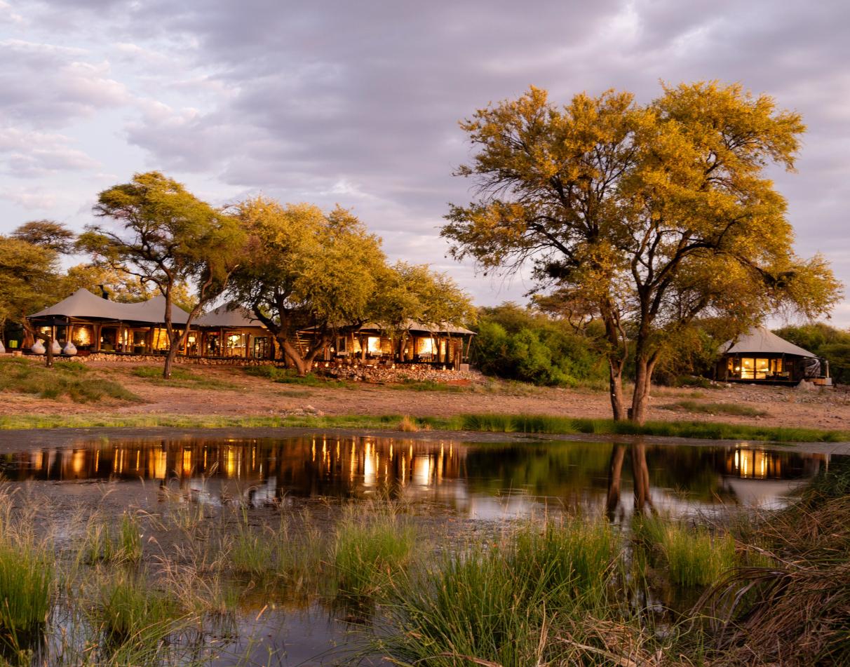 A view of the stunning Onguma Tented Camp in the Etosha Area, Namibia.