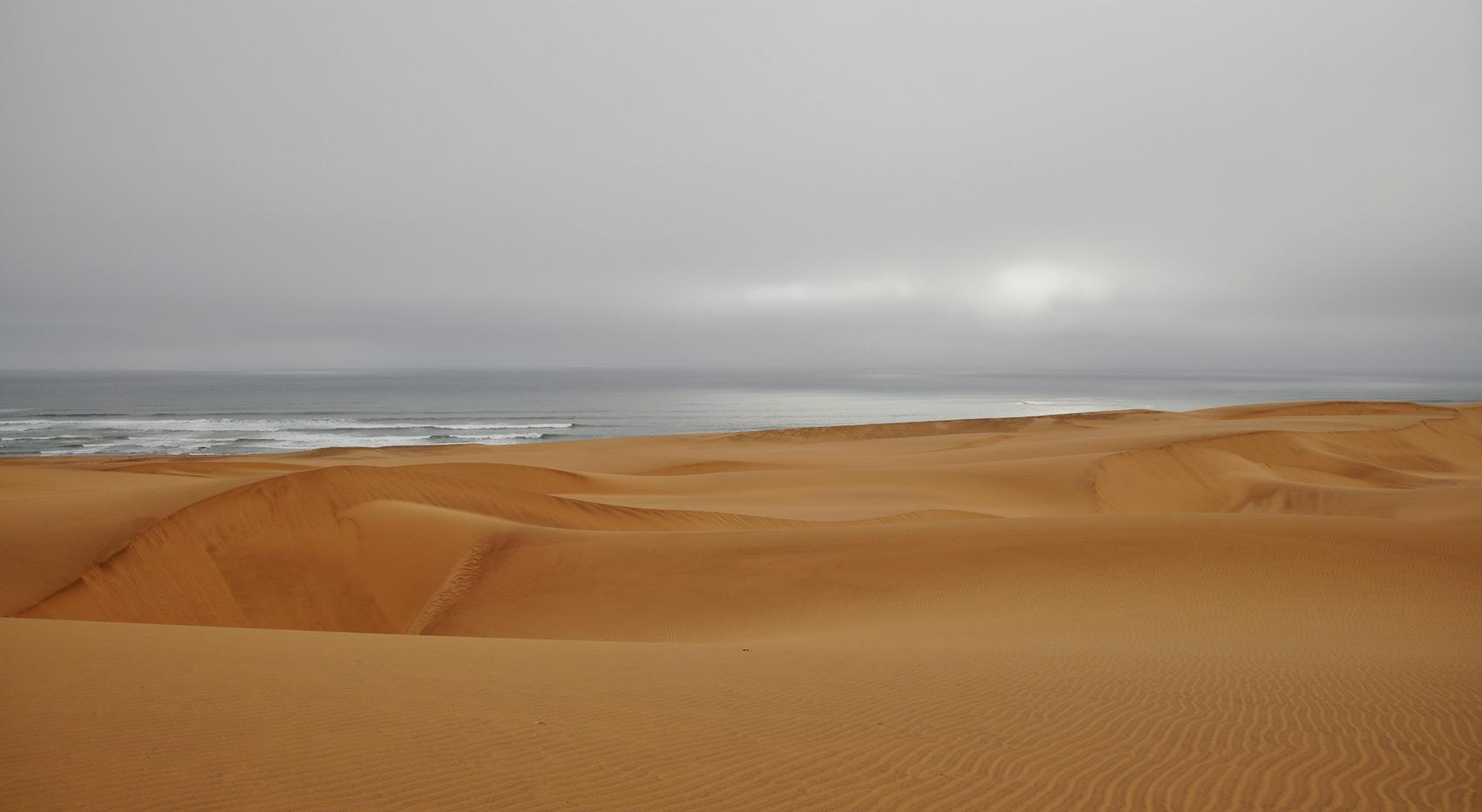 The desert meeting the ocean in Swakopmund.
