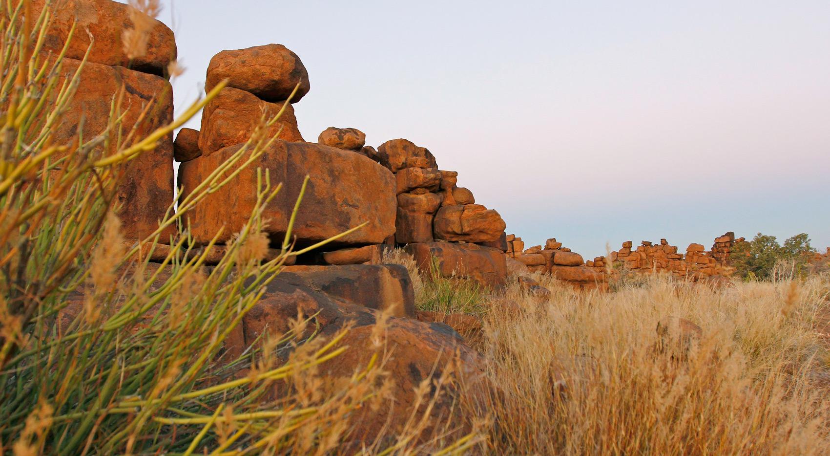 Stones stacked at Giants Playground.