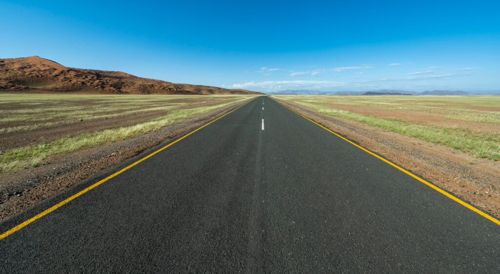 A wide open road, Namibia 4x4 adventures are the perfect way to experience the country.