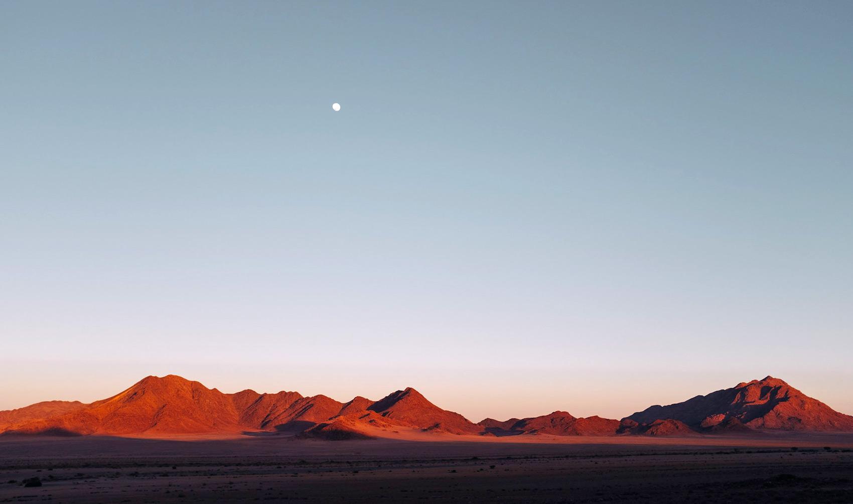 A landscape photograph of the desert in Namibia.